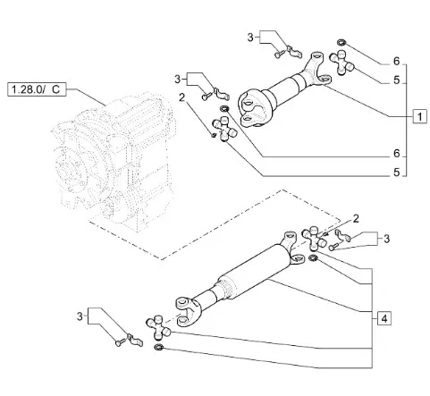 87552422 - Кардан привода переднего моста, экс.погр. CNH